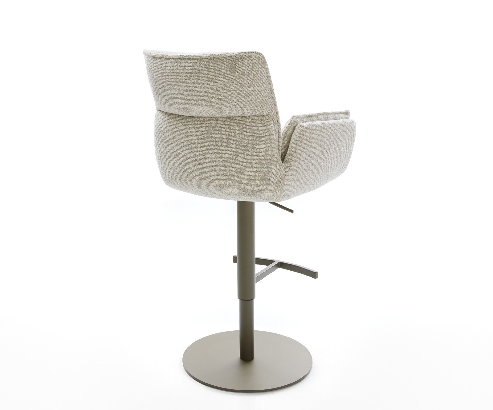 Barstuhl Nela-Flex Webstoff Soft Beige Drehfuß höhenverstellbar Metall Titanfarben 5