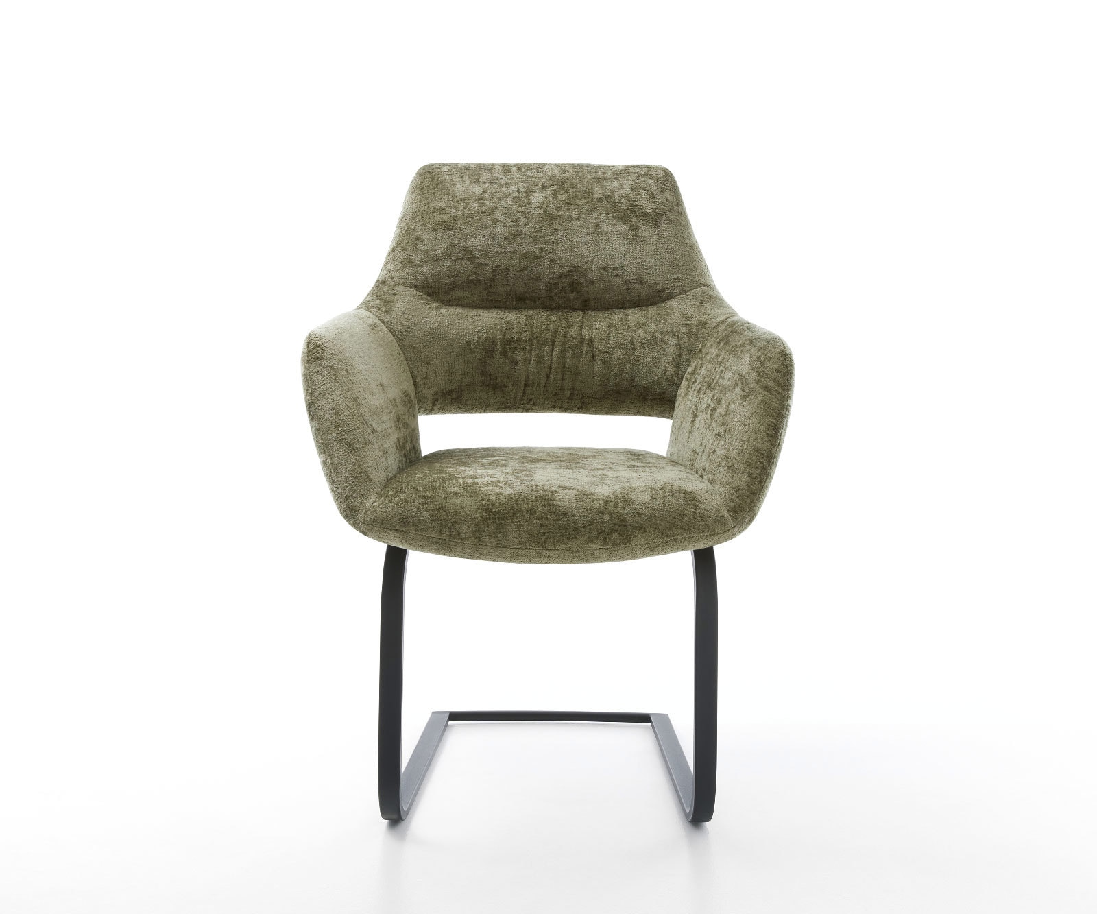 Freischwinger Yago-Flex mit Armlehnen Chenille Olive Freischwinger flach Schwarz Taschenfederkern 1 Freischwinger Yago-Flex mit Armlehnen Chenille Olive Freischwinger flach Schwarz Taschenfederkern 1