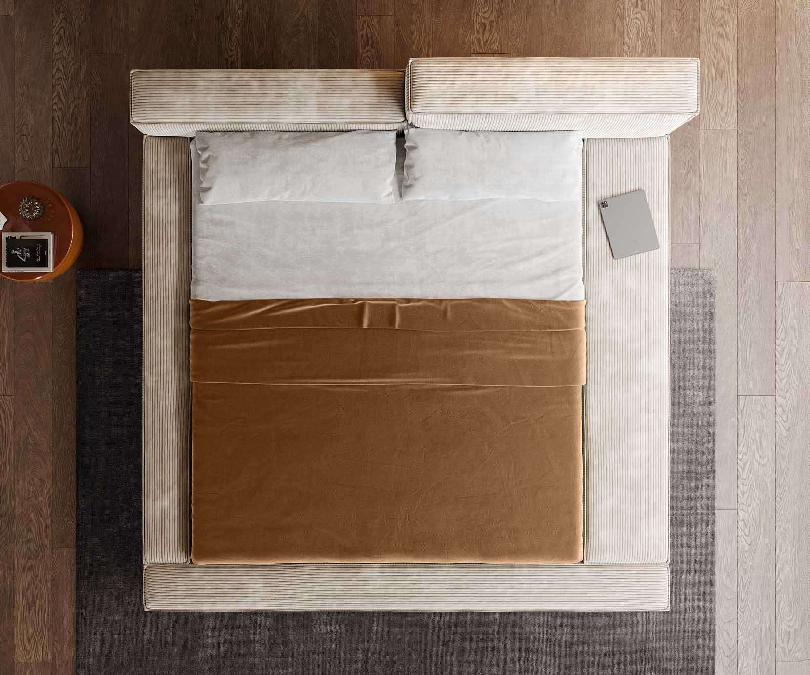 Polsterbettgestell Kalinea 180x200 cm Cord Beige 4 Polsterbettgestell Kalinea 180x200 cm Cord Beige 4
