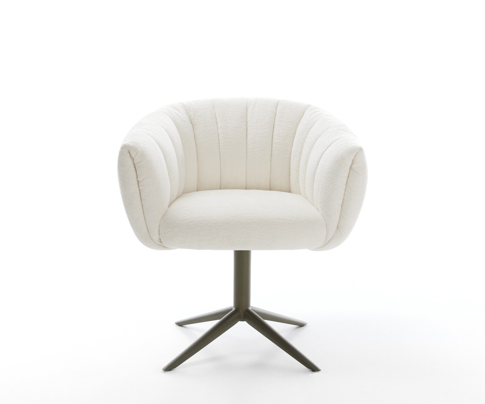 Drehstuhl Jada-Flex Bouclé Soft Beige Fußkreuz Effektfinish Titan 360° drehbar Wippfunktion Taschenfederkern 2