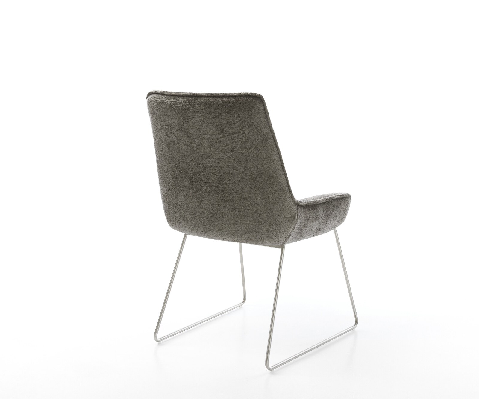 Esszimmerstuhl Taimi-Flex Bouclé Soft Schlamm Kufengestell Edelstahl 4