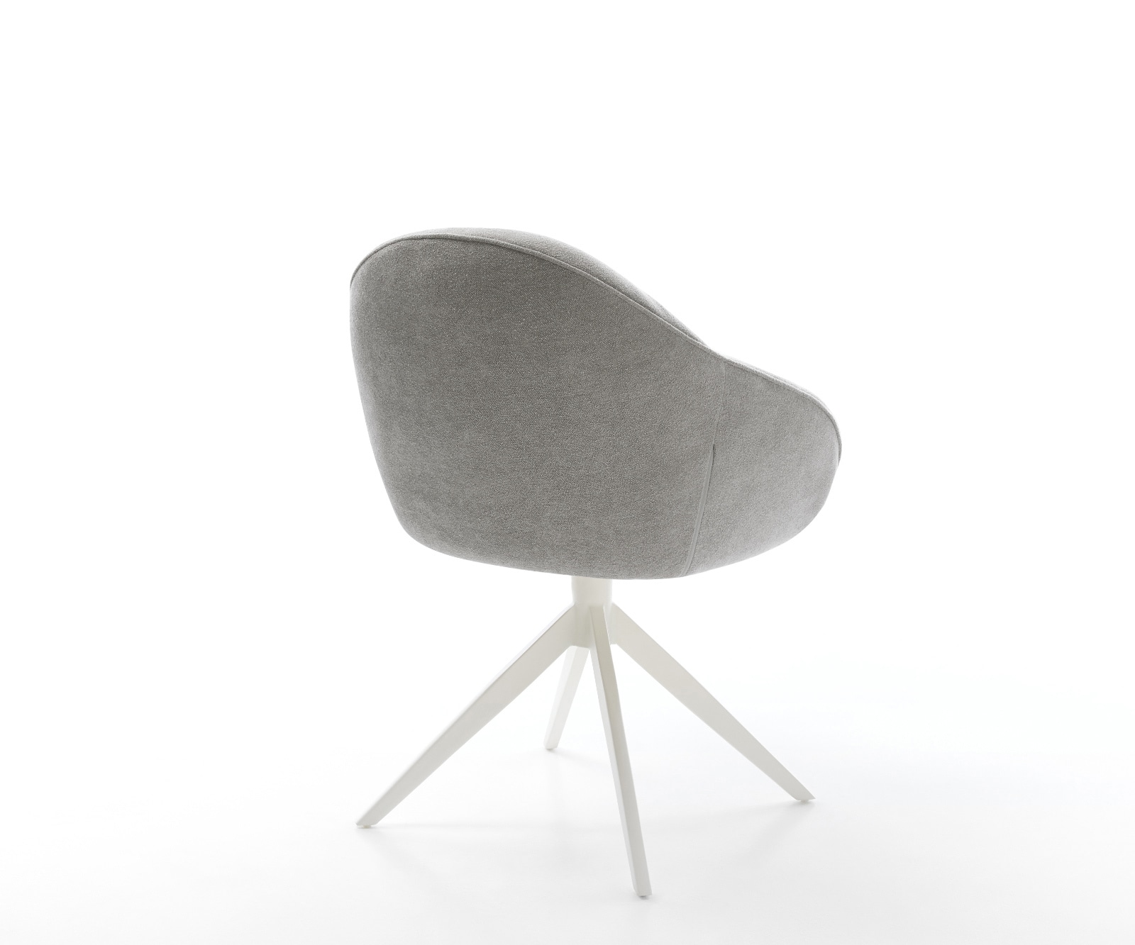 Drehstuhl Gaio-Flex Strukturstoff Soft Grau Kreuzgestell breit Weiß 360° drehbar Wippfunktion 5