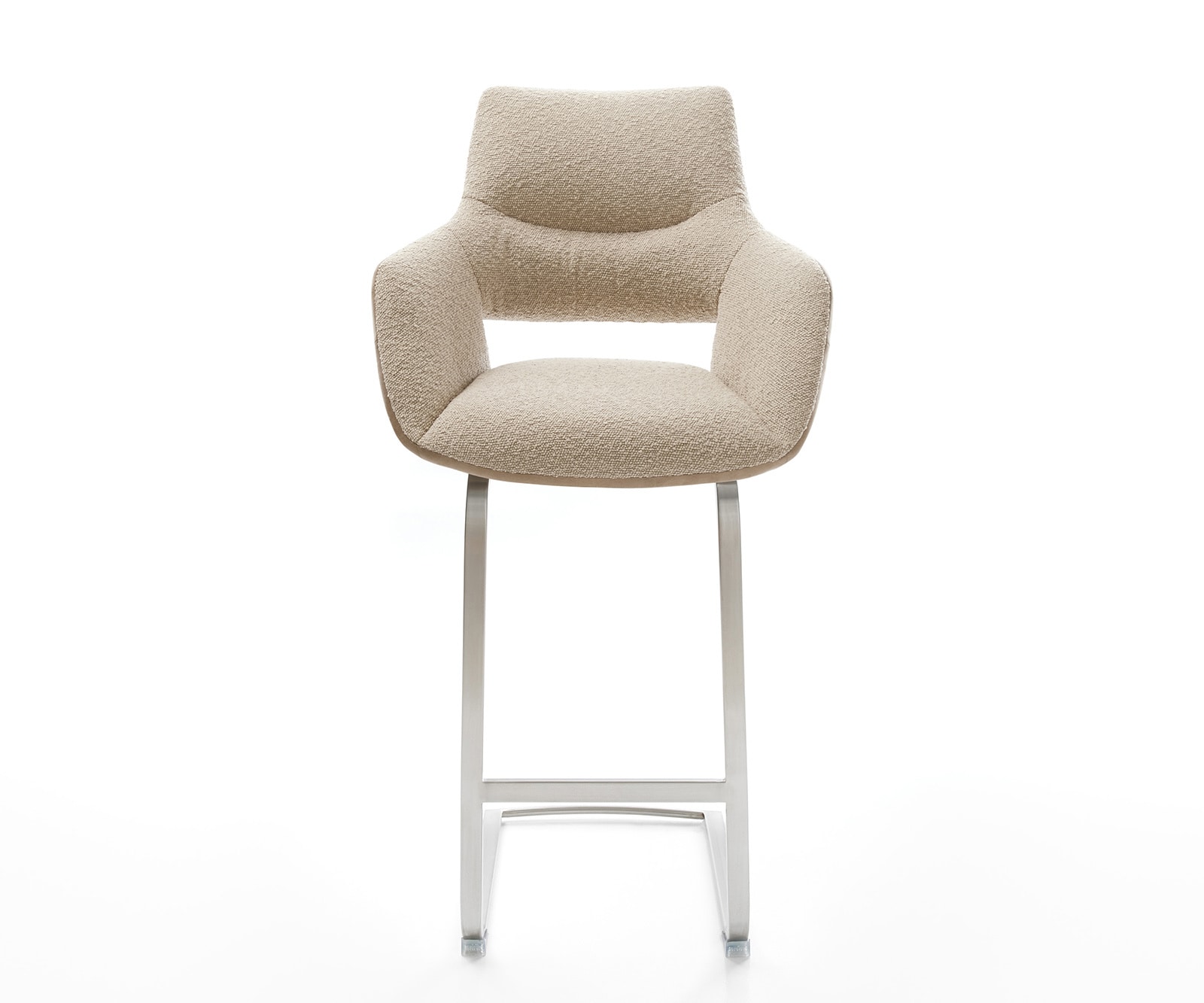 Barstuhl Yago-Flex Materialmix Mikrofaser Schlamm / Bouclé Schlamm Freischwinger flach Edelstahl Taschenfederkern 1 Barstuhl Yago-Flex Materialmix Mikrofaser Schlamm / Bouclé Schlamm Freischwinger flach Edelstahl Taschenfederkern 1