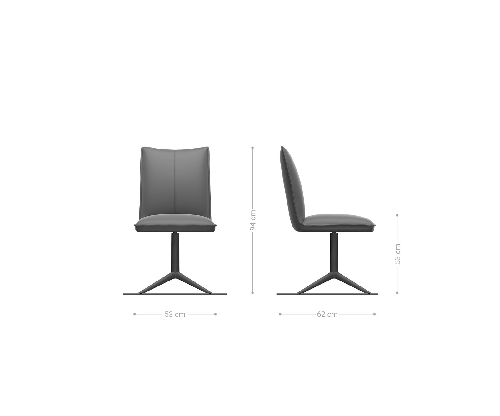 Drehstuhl Lelio-Flex Strukturstoff Soft Grau Fußkreuz Graphit 360° drehbar Wippfunktion Taschenfederkern 6