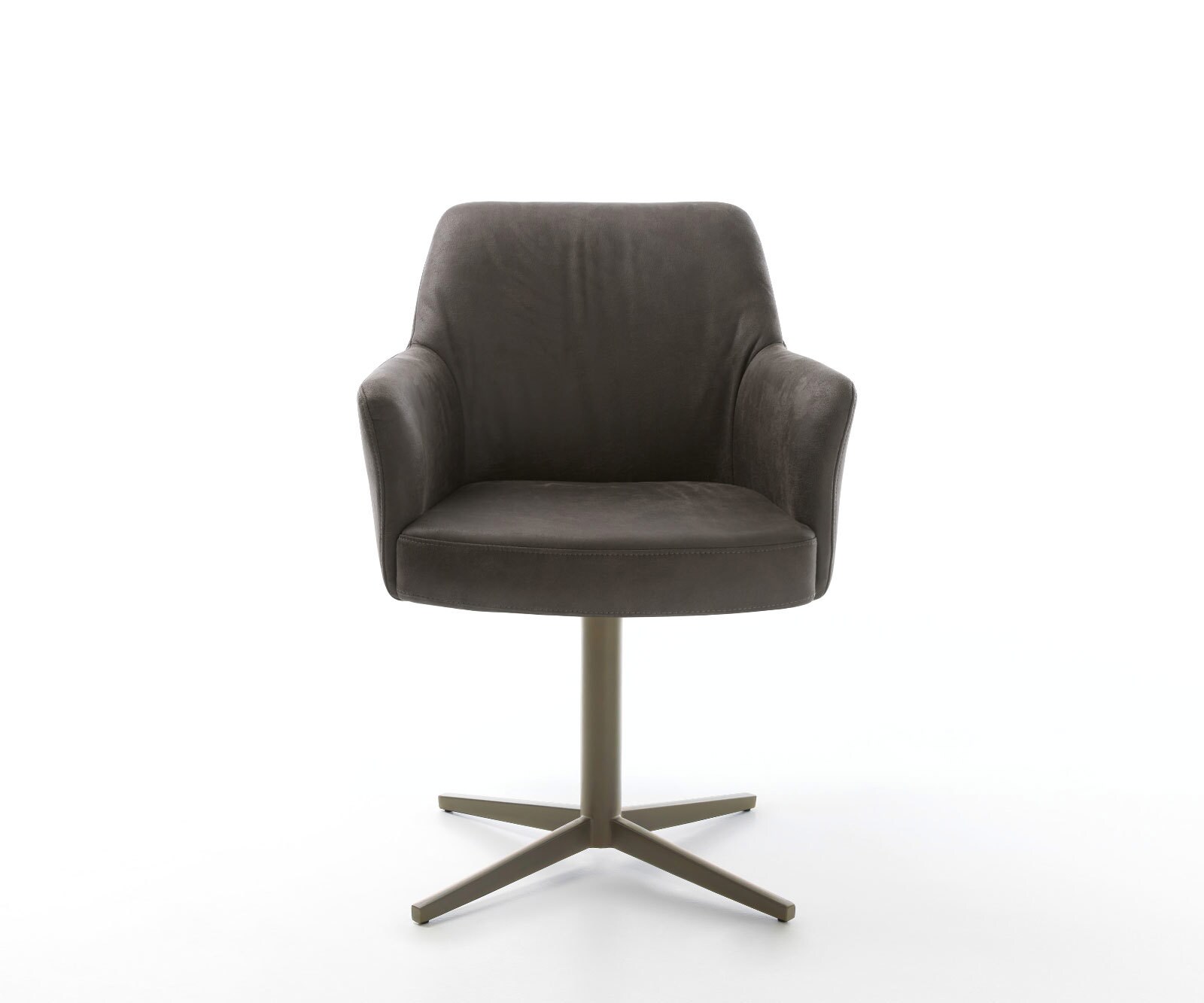 Drehstuhl Xana-Flex mit Armlehnen Mikrofaser Anthrazit Vintage Fußkreuz Effektfinish Titan 360° drehbar Taschenfederkern 2