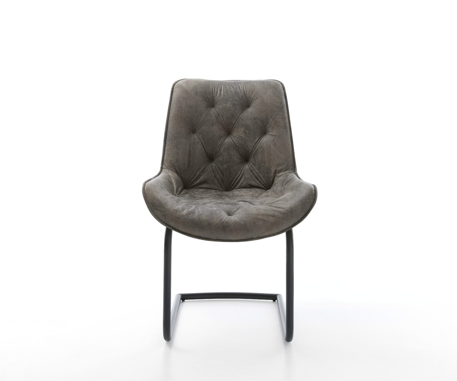 Freischwinger Taimi-Flex Mikrofaser Grau Antik Freischwinger rund Schwarz 2