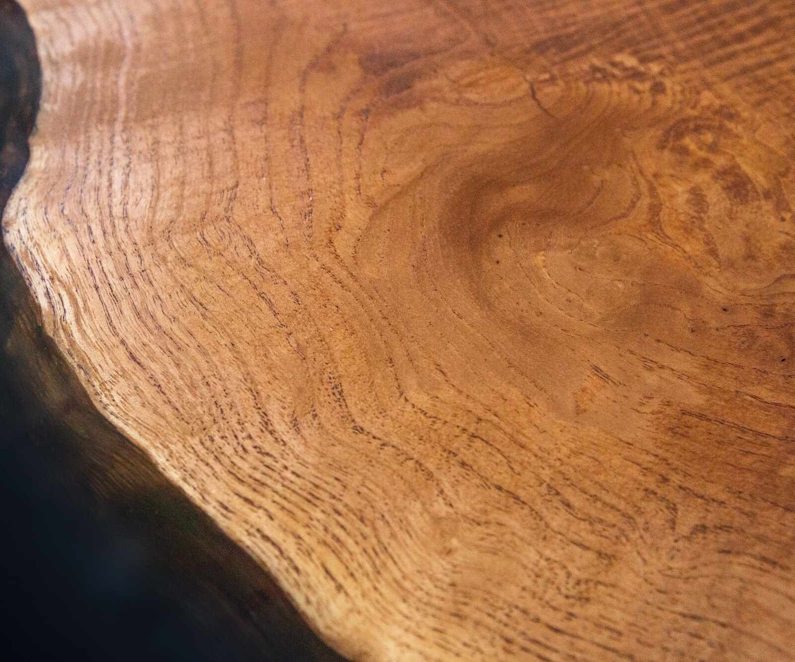 Tischplatte Esche Braun 200 cm Epoxid Schwarz-Transparent Unikat Nr. 32330 2