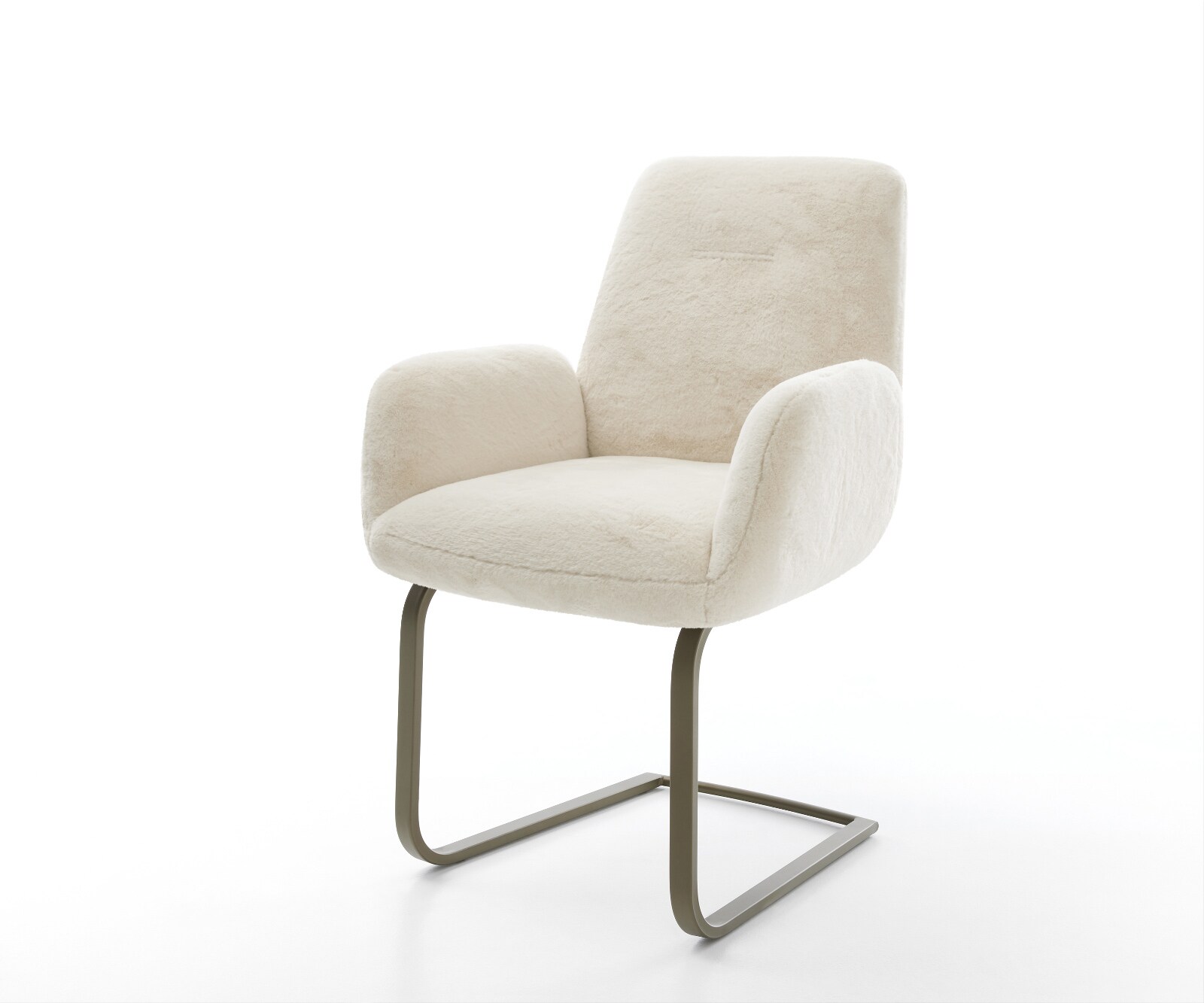 Freischwinger Zoa-Flex Plüsch Creme-Weiß Freischwinger flach Effektfinish T günstig online kaufen