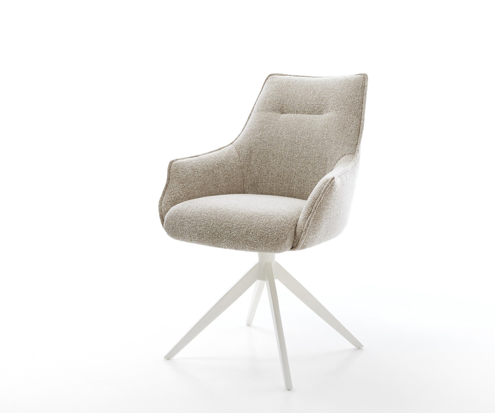 Drehstuhl Alja-Flex mit Armlehnen Webstoff Soft Beige Kreuzgestell breit We günstig online kaufen