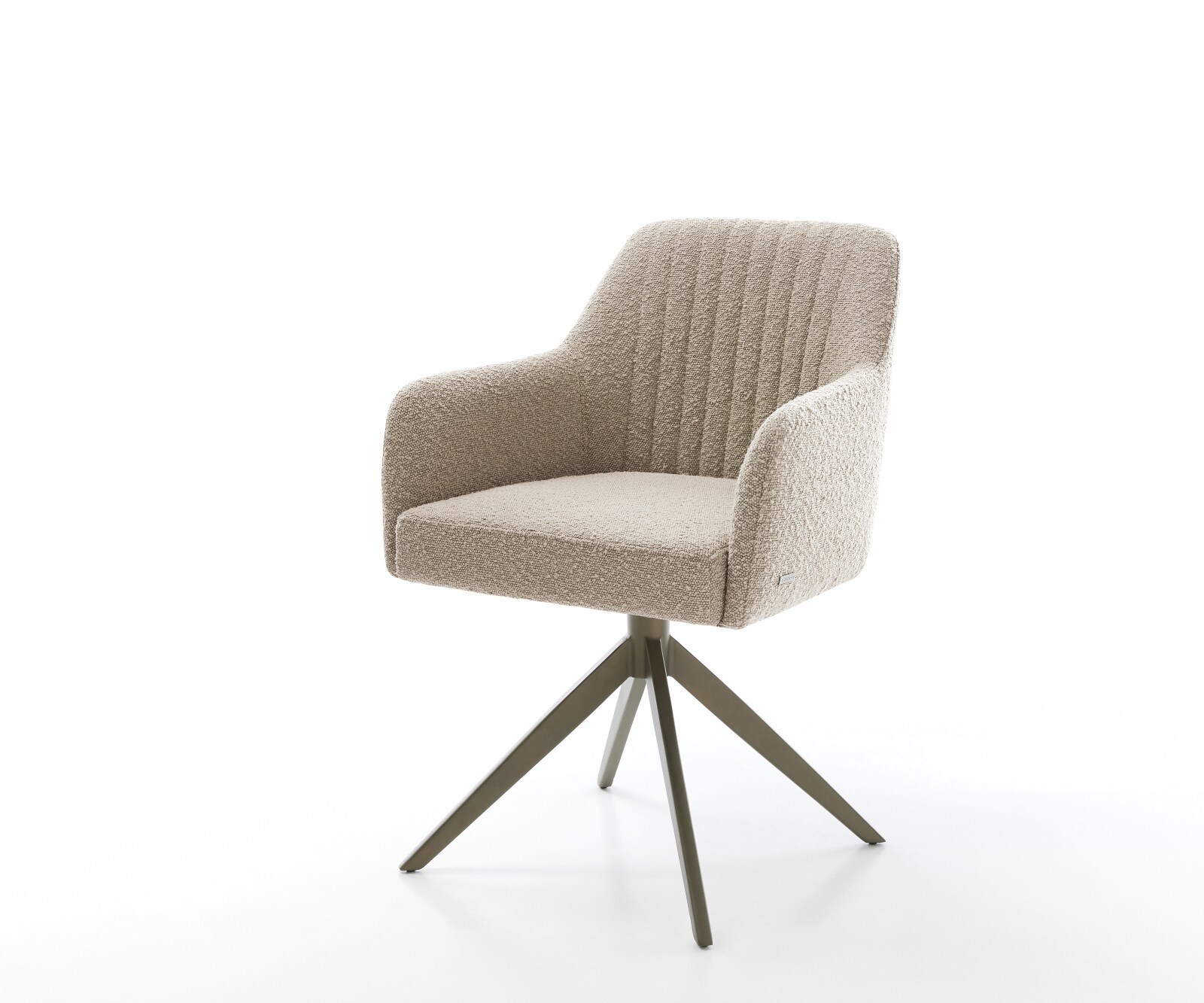 Drehstuhl Greg-Flex Bouclé Schlamm Kreuzgestell breit Effektfinish Titan 360° drehbar Wippfunktion Taschenfederkern