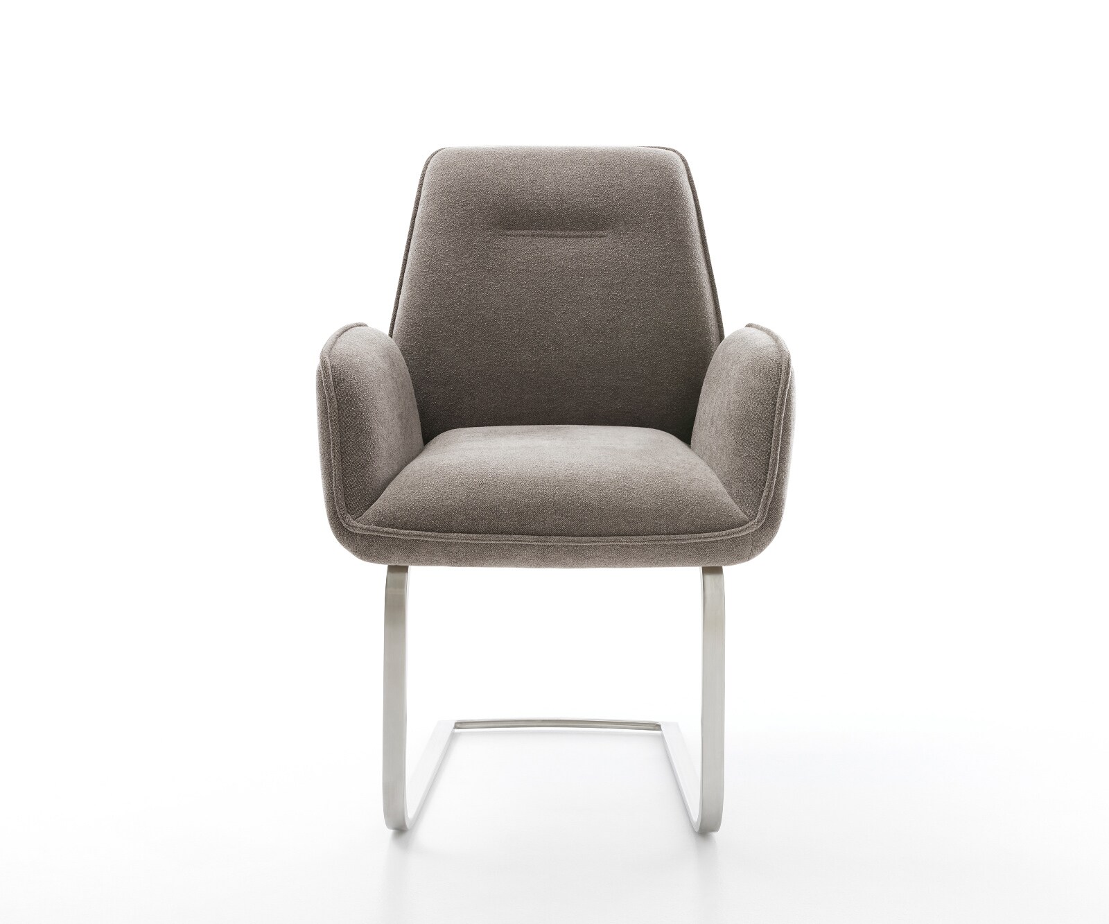 Freischwinger Zoa-Flex Strukturstoff Soft Taupe Freischwinger flach Edelstahl Taschenfederkern 1