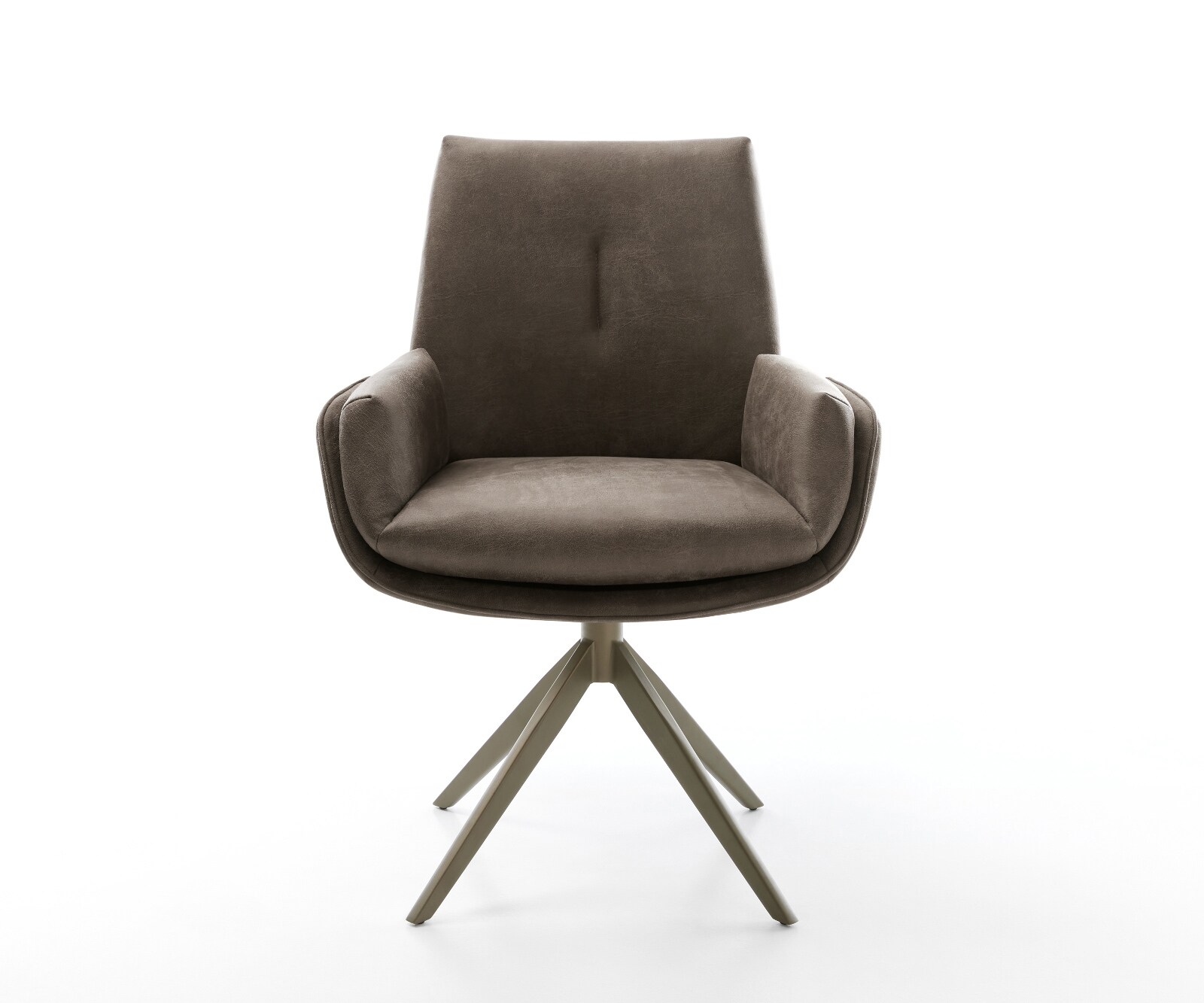 Drehstuhl Clea-Flex Mikrofaser Taupe Vintage Kreuzgestell breit Effektfinish Titan 360° drehbar Wippfunktion 2