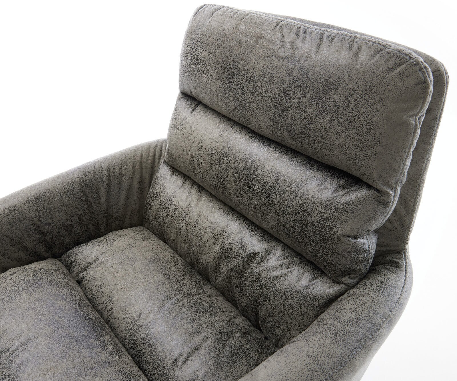 Freischwinger Abelia-Flex mit Armlehnen Mikrofaser Grau Antik Freischwinger rund Edelstahl 4
