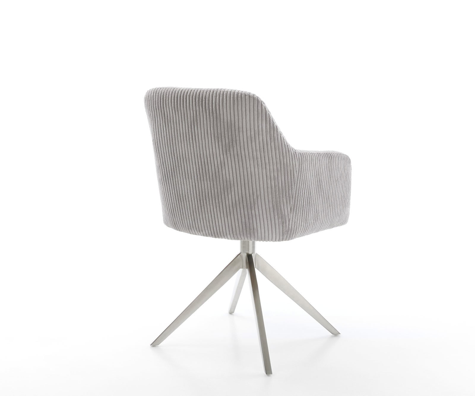 Drehstuhl Greg-Flex Cord Silbergrau Kreuzgestell breit Edelstahl 360° drehbar Wippfunktion Taschenfederkern 4 Drehstuhl Greg-Flex Cord Silbergrau Kreuzgestell breit Edelstahl 360° drehbar Wippfunktion Taschenfederkern 4