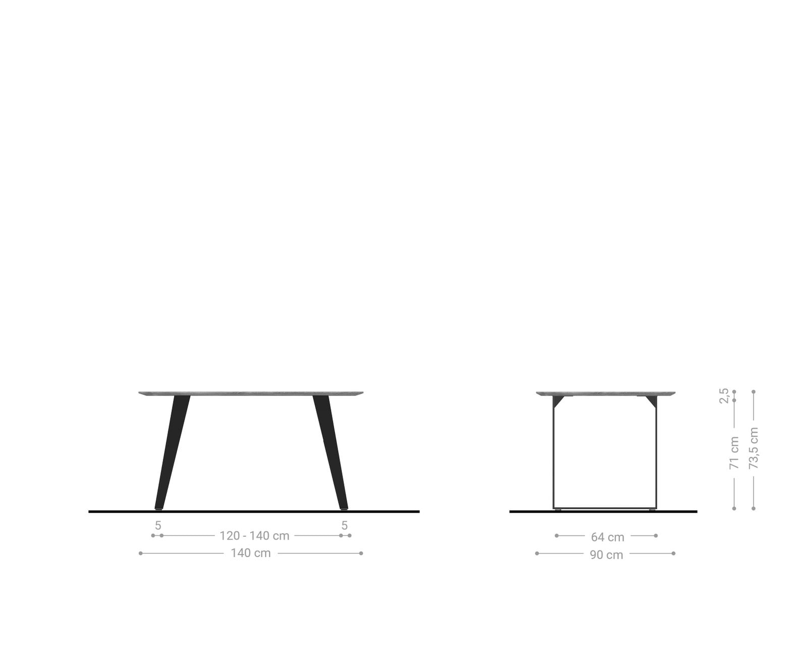 Esstisch Edge 140x90 Akazie Natur Edelstahl Schräg Schweizer Kante 5 Esstisch Edge 140x90 Akazie Natur Edelstahl Schräg Schweizer Kante 5