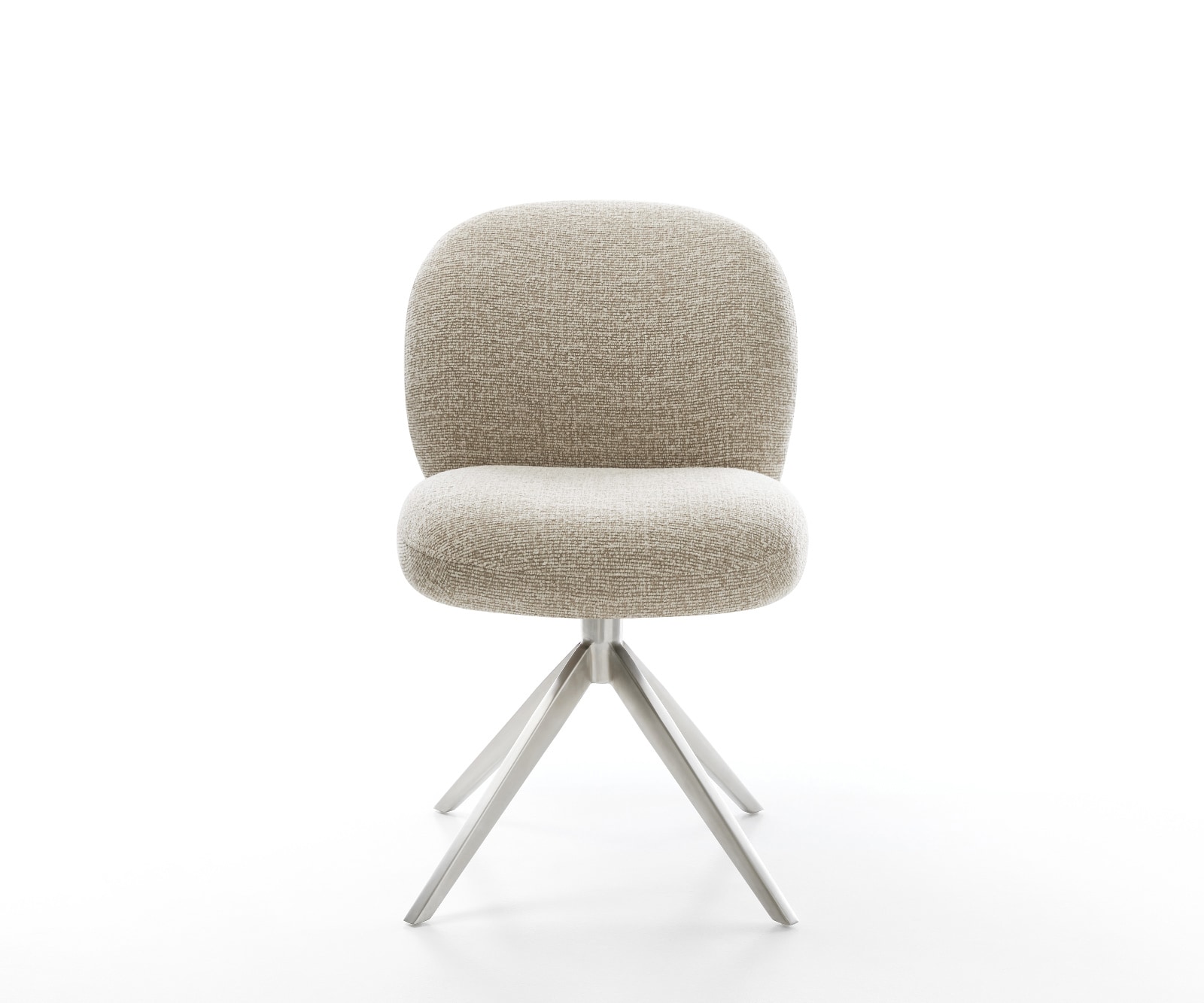 Drehstuhl Nube-Flex Webstoff Soft Beige Kreuzgestell breit Edelstahl 360° drehbar Wippfunktion Taschenfederkern 2