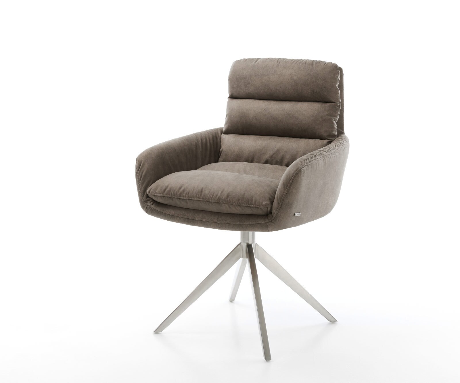 Drehstuhl Abelia-Flex mit Armlehnen Mikrofaser Taupe Vintage Kreuzgestell b günstig online kaufen