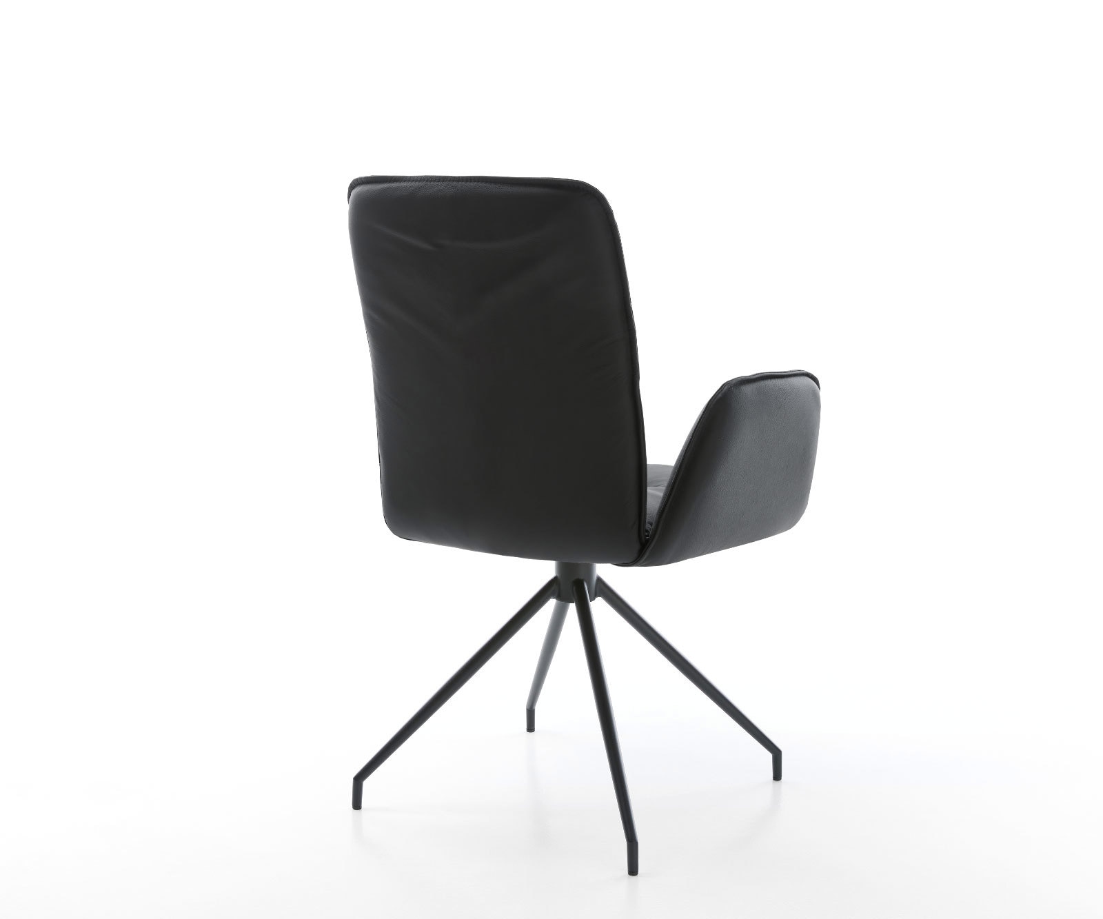 Esszimmerstuhl Vinja-Flex Echt-Leder Schwarz Kreuzgestell konisch Schwarz 4 Esszimmerstuhl Vinja-Flex Echt-Leder Schwarz Kreuzgestell konisch Schwarz 4