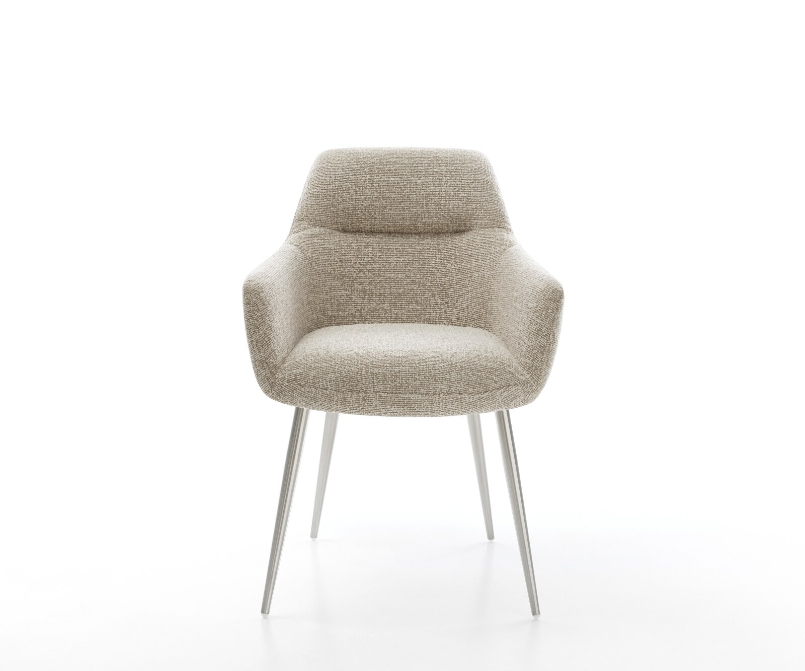 Esszimmerstuhl Pejo-Flex Webstoff Soft Beige 4-Fuß konisch Edelstahl Taschenfederkern 1