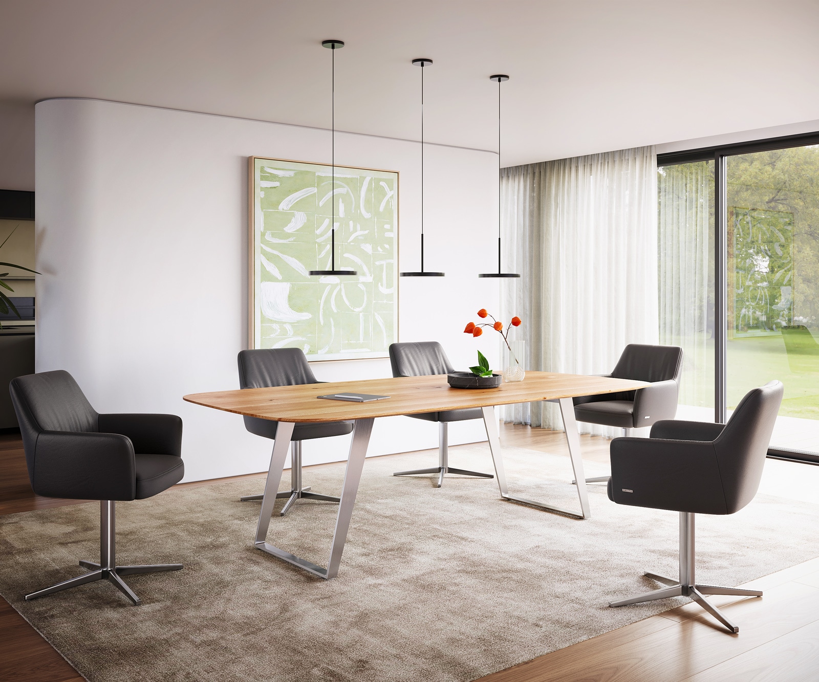 Esstisch Edge Boot 240x120x2,5-3 Eiche Natur Edelstahl Schräg Schweizer Kante 4 Esstisch Edge Boot 240x120x2,5-3 Eiche Natur Edelstahl Schräg Schweizer Kante 4