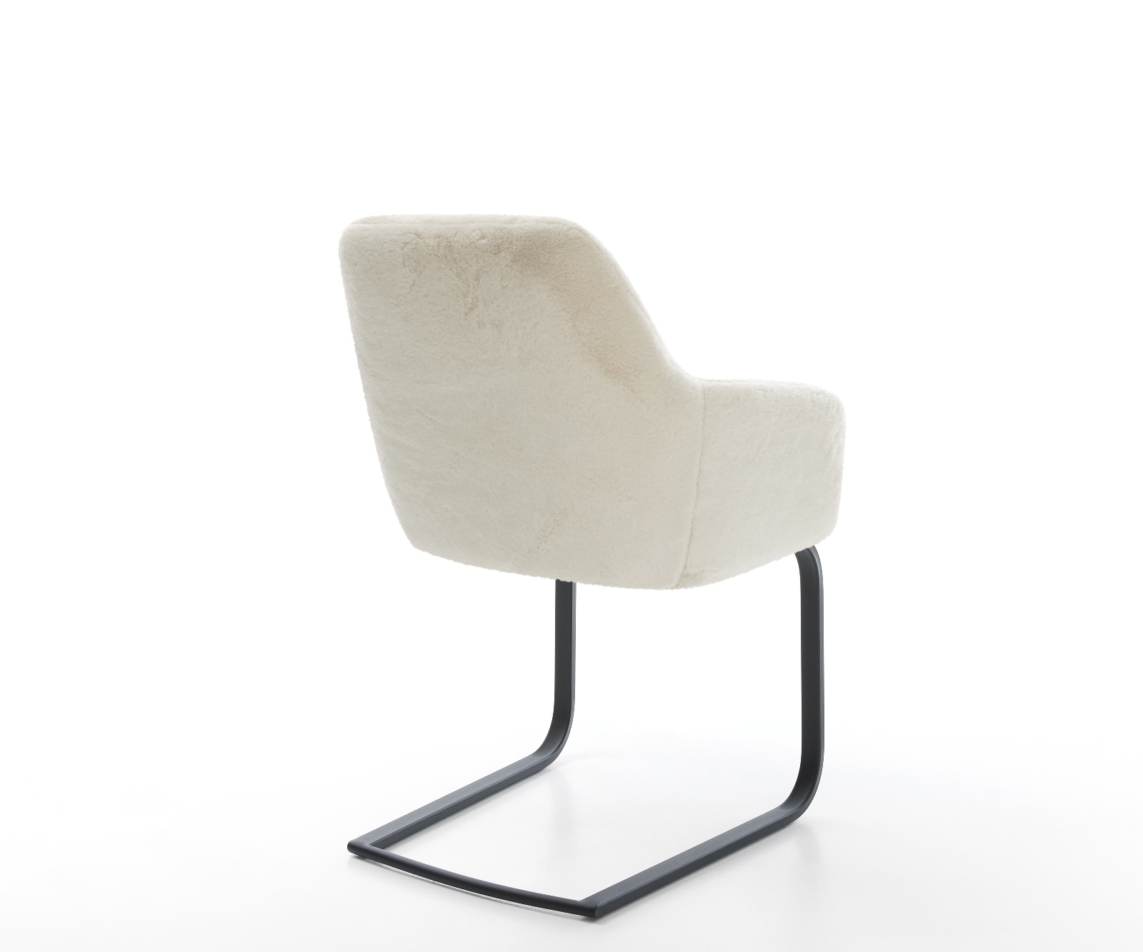 Freischwinger Pejo-Flex Plüsch Creme-Weiß Freischwinger flach Schwarz Taschenfederkern 5