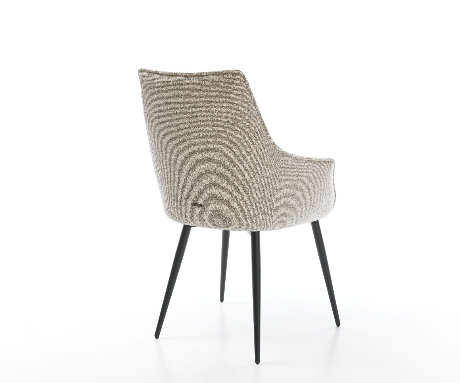 Esszimmerstuhl Alja-Flex mit Armlehnen Webstoff Soft Beige 4-Fuß konisch Schwarz Taschenfederkern 4