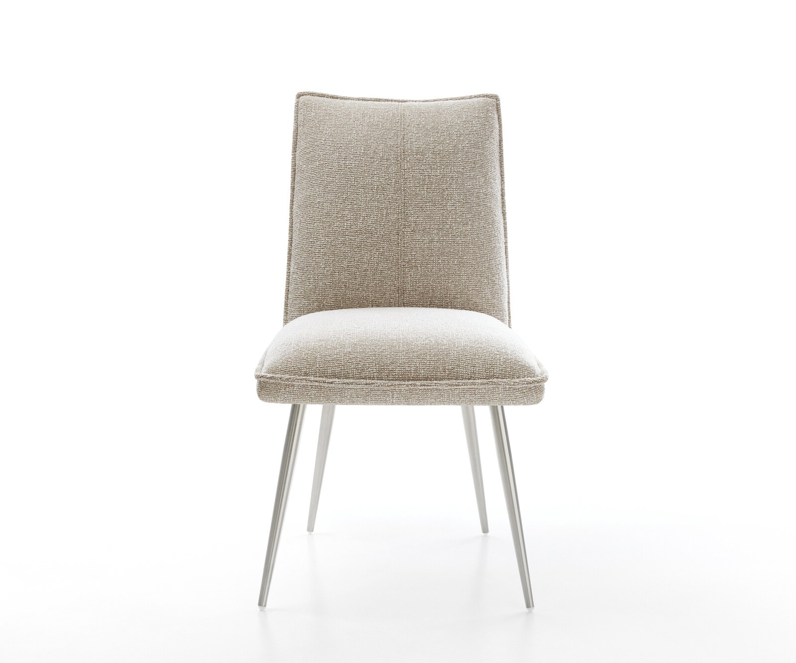 Esszimmerstuhl Lelio-Flex Webstoff Soft Beige 4-Fuß konisch Edelstahl Taschenfederkern 2