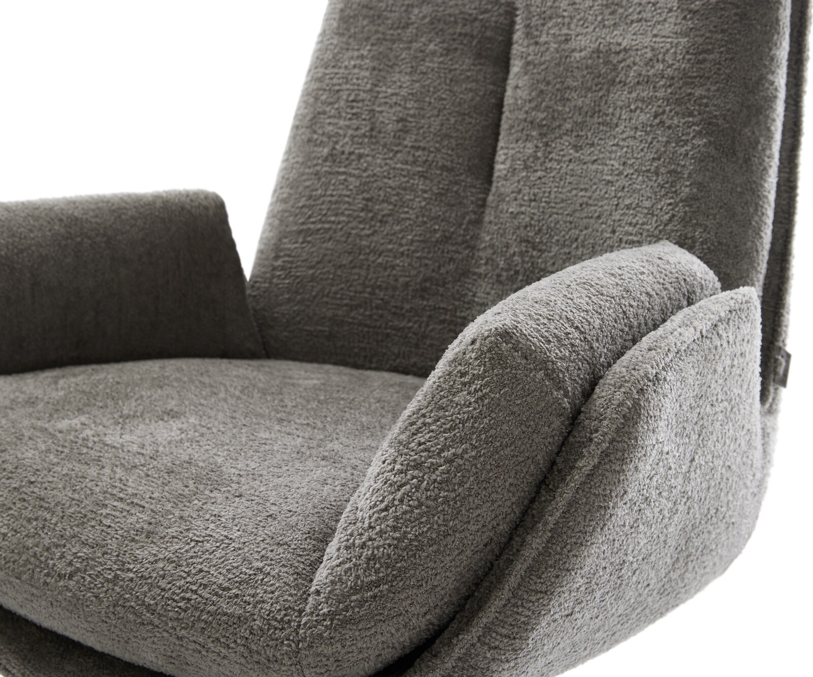 Esszimmerstuhl Clea-Flex Bouclé Soft Schlamm 4-Fuß konisch Schwarz 4