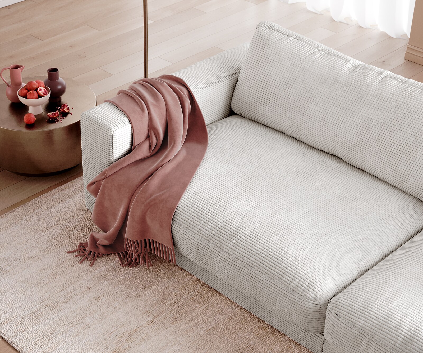 Big-Sofa Cubico 290x120 cm Cord Beige 6