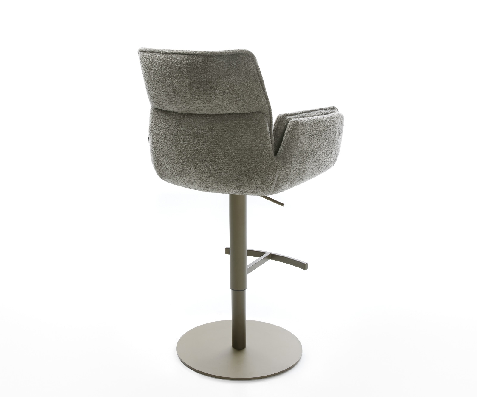 Barstuhl Nela-Flex Bouclé Soft Schlamm Drehfuß höhenverstellbar Metall Titanfarben 5