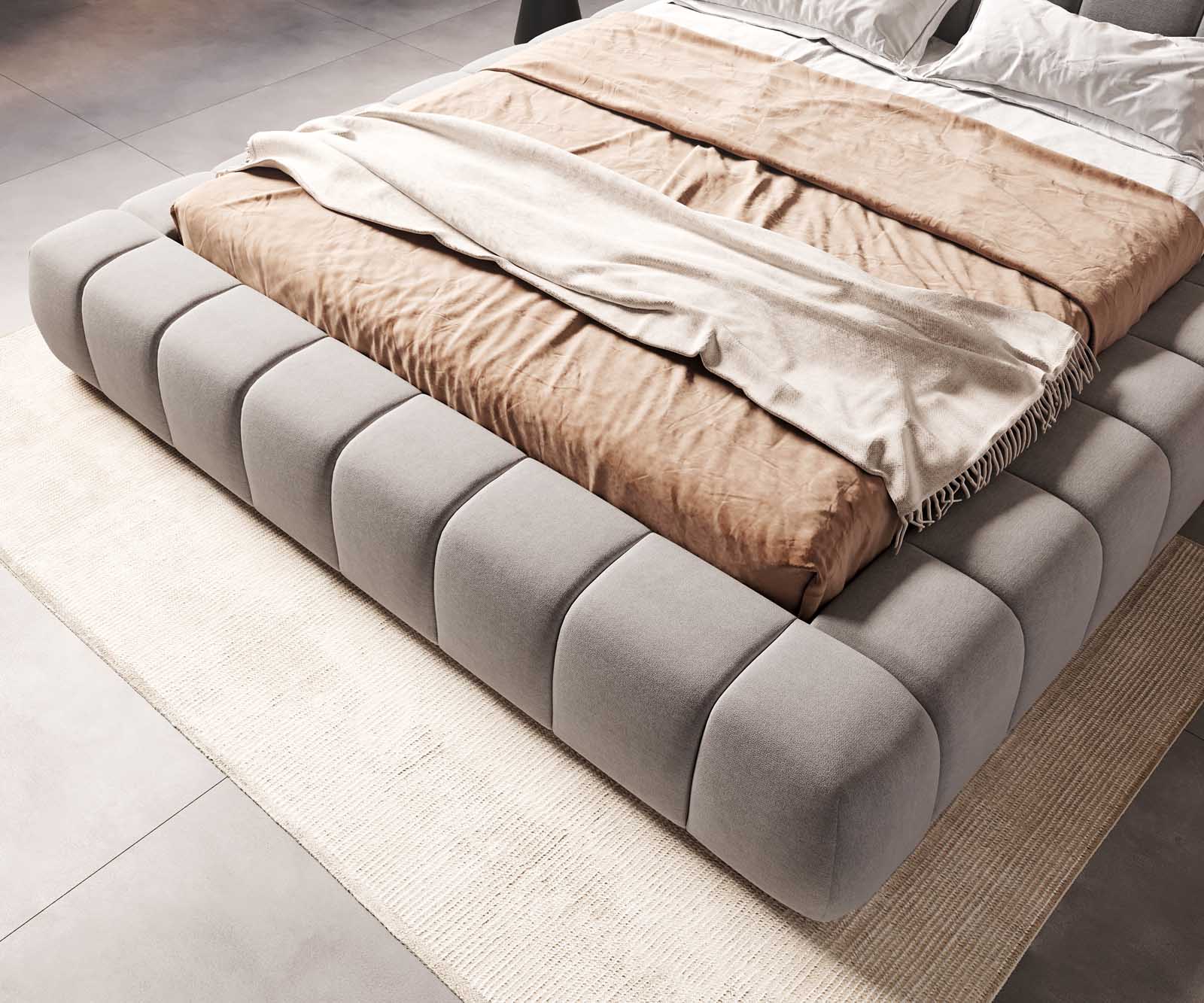 Polsterbettgestell Cutio 180x200 cm Mikrofaser Grau 6 Polsterbettgestell Cutio 180x200 cm Mikrofaser Grau 6