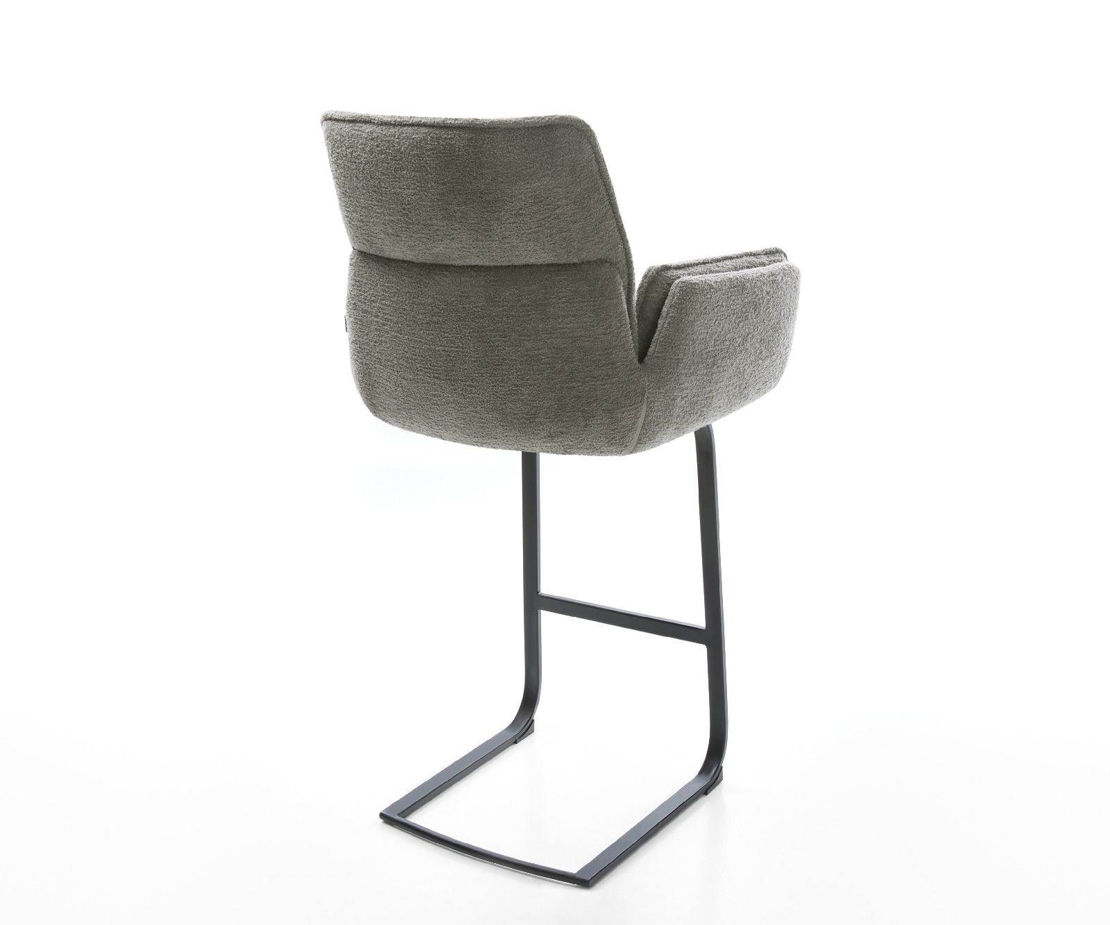 Barstuhl Nela-Flex Bouclé Soft Schlamm Freischwinger Flach Metall Schwarz 4
