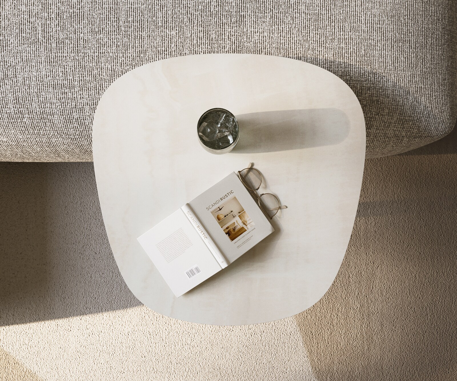 Beistelltisch Edge Boot 60x60 cm Keramik Onyx Champagne Eleny Metall Effektfinish Titan 3