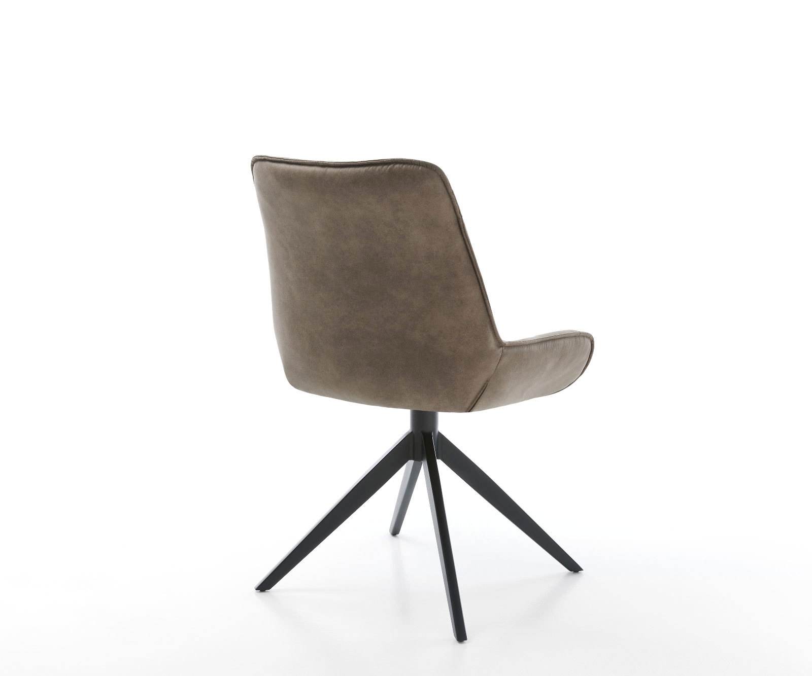 Drehstuhl Taimi-Flex Mikrofaser Taupe Vintage Kreuzgestell breit Schwarz 360° drehbar Wippfunktion 4