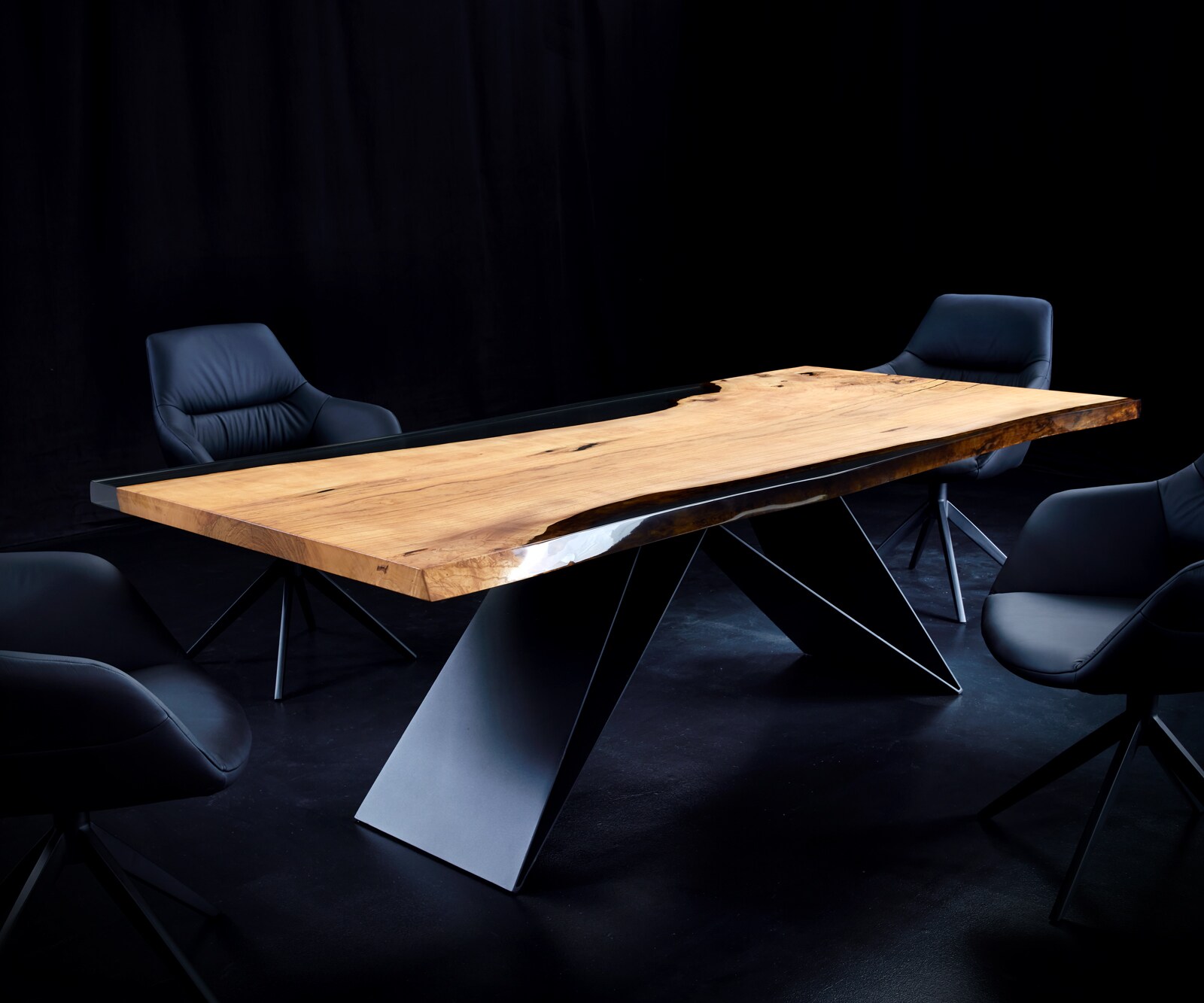 Tischplatte Esche Natur 230 cm Epoxid Unikat Nr. 34726