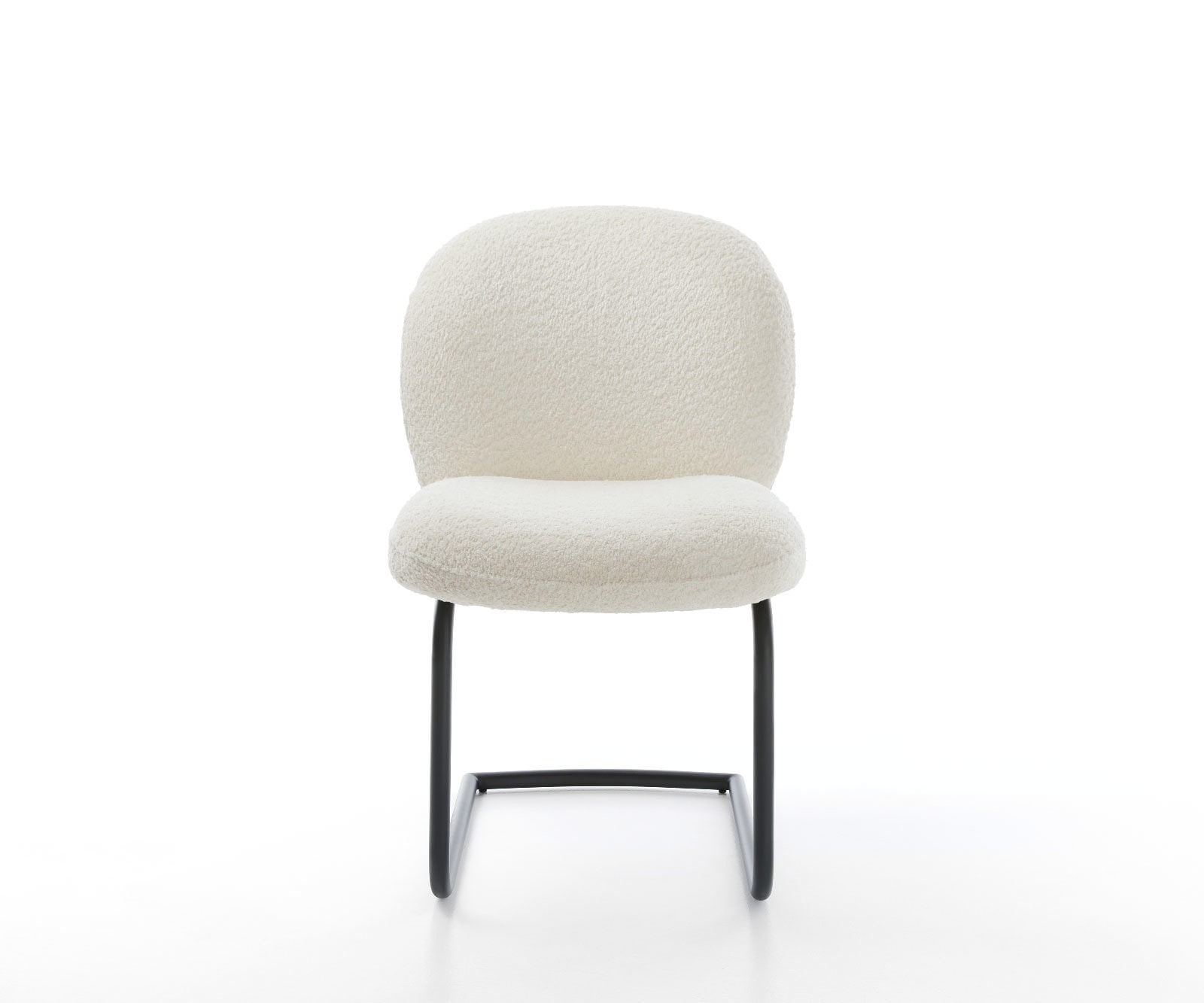 Freischwinger Nube-Flex Bouclé Weiß Freischwinger rund Schwarz Taschenfederkern 2