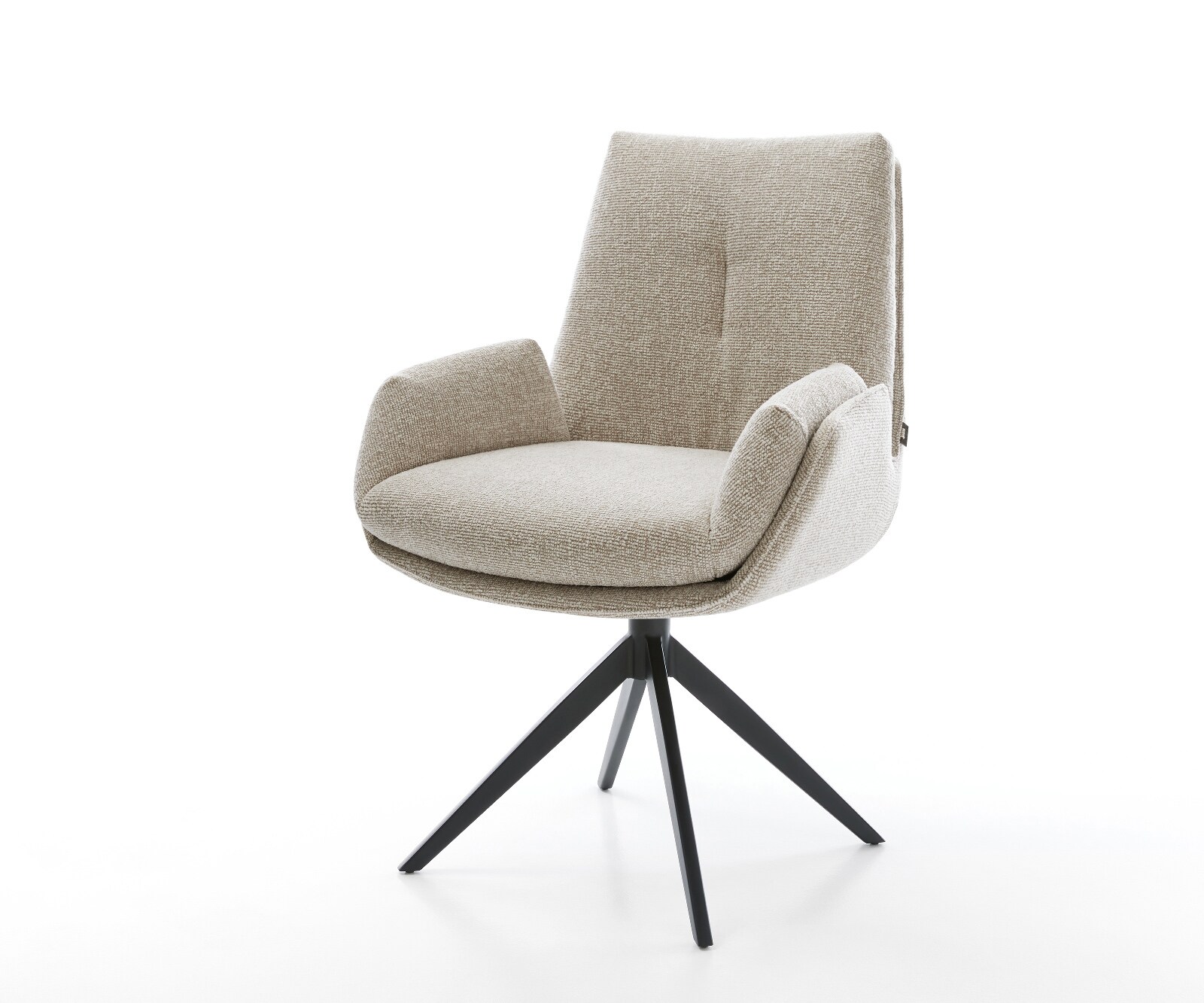 Drehstuhl Clea-Flex Webstoff Soft Beige Kreuzgestell breit Schwarz 360° dre günstig online kaufen