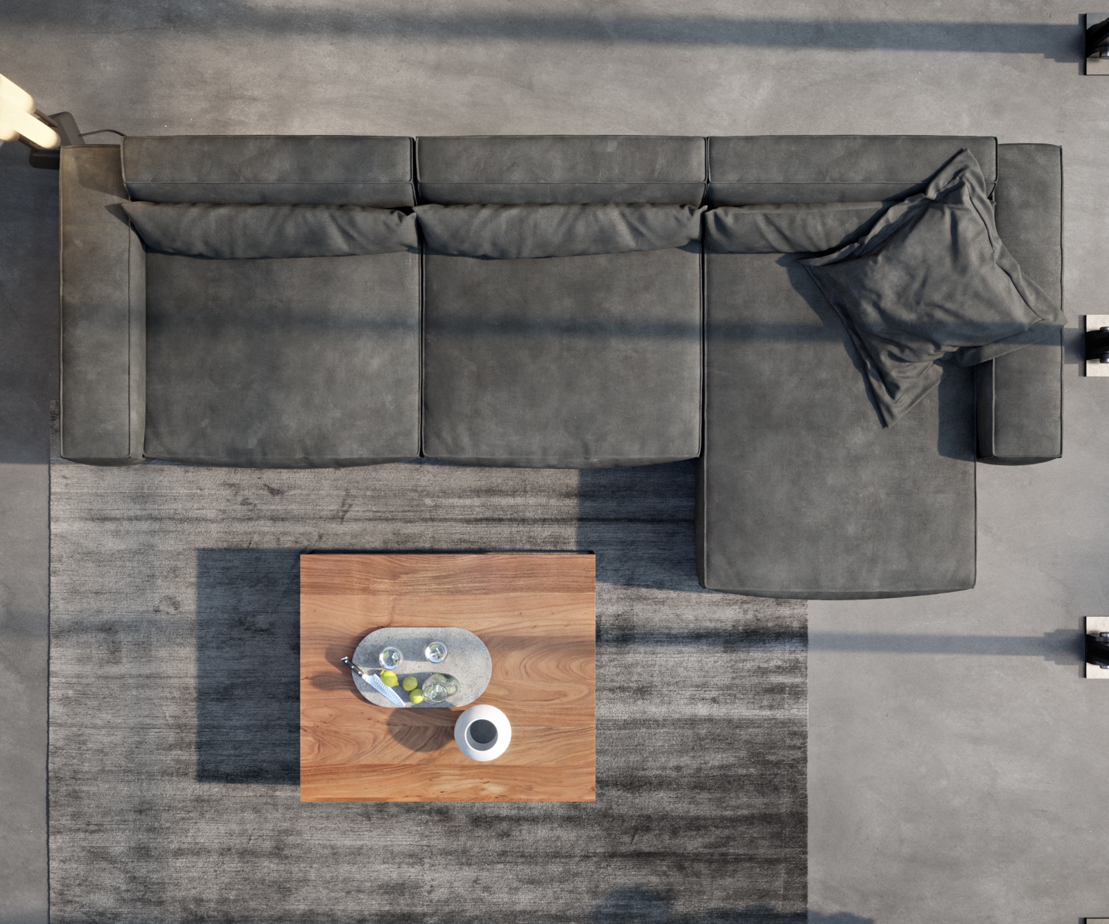 Ecksofa Sirpio XL 370x170 cm Lederimitat Vintage Anthrazit 4 Ecksofa Sirpio XL 370x170 cm Lederimitat Vintage Anthrazit 4