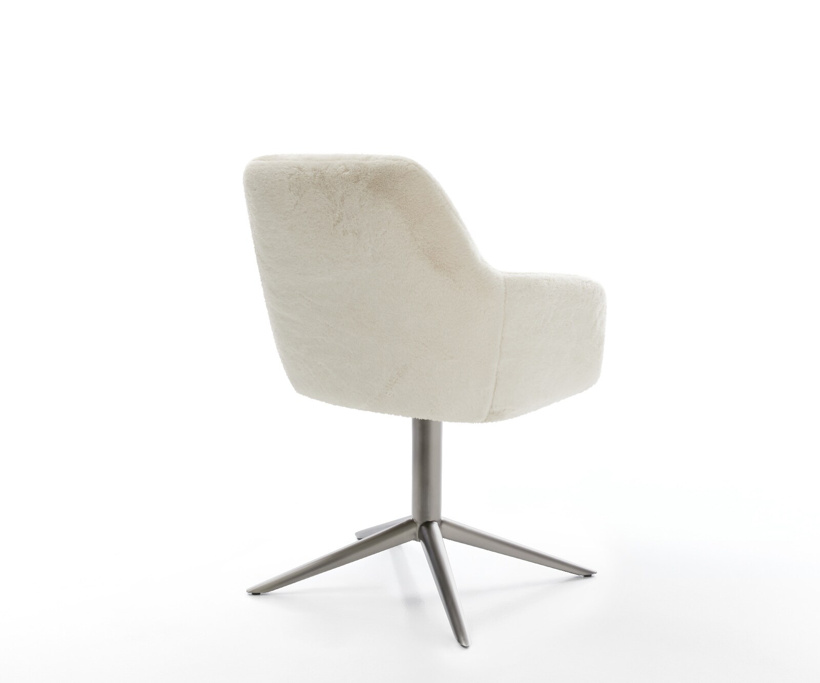 Drehstuhl Pejo-Flex Plüsch Creme-Weiß Fußkreuz Graphit 360° drehbar Wippfunktion Taschenfederkern 5