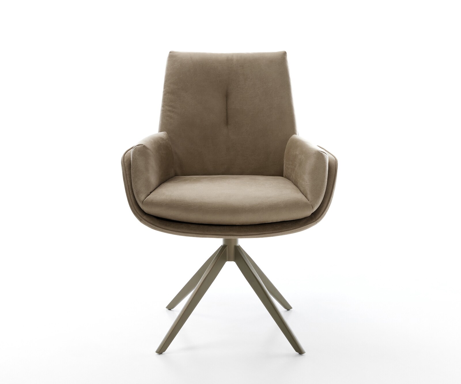 Drehstuhl Clea-Flex Mikrofaser Beige Vintage Kreuzgestell breit Effektfinish Titan 360° drehbar Wippfunktion 2