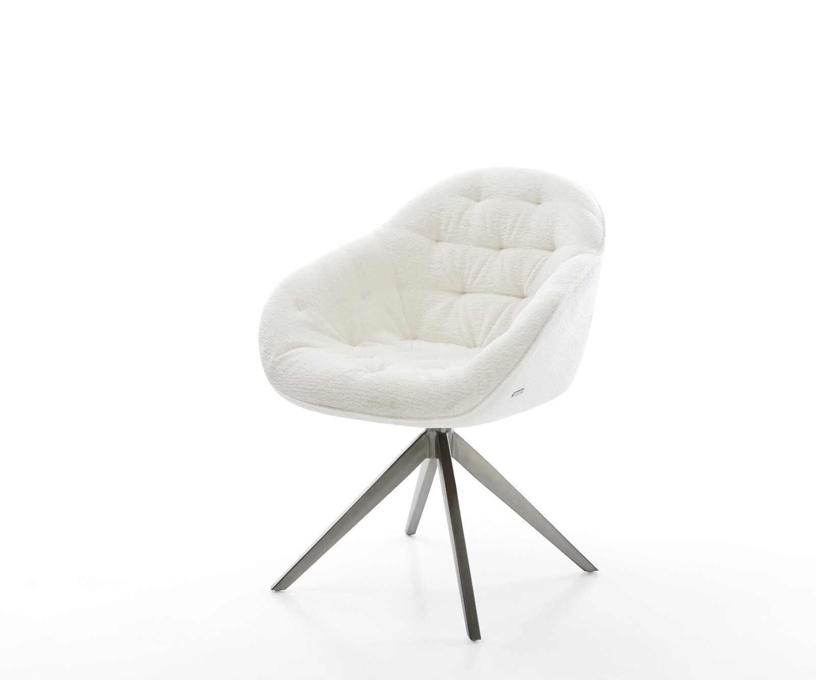 Drehstuhl Gaio-Flex Bouclé Soft Beige Kreuzgestell breit Graphit 360° drehbar Wippfunktion