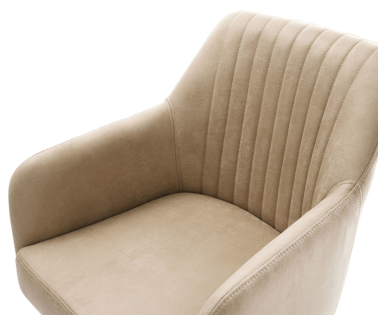 Esszimmerstuhl Greg-Flex Mikrofaser Beige Vintage 4-Fuß konisch Edelstahl Taschenfederkern 3