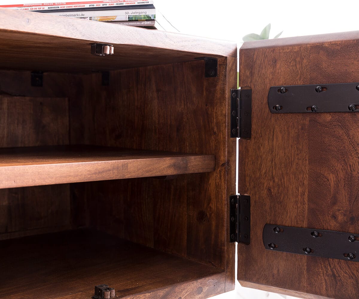 Lowboard Live-Edge 200 cm Akazie Braun 4 Türen 2 Fächer 5 Lowboard Live-Edge 200 cm Akazie Braun 4 Türen 2 Fächer 5