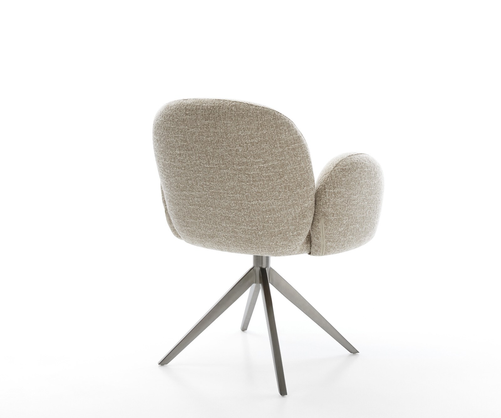 Drehstuhl Nube-Flex mit Armlehnen Webstoff Soft Beige Kreuzgestell breit Graphit 360° drehbar Wippfunktion Taschenfederkern 5