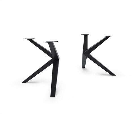 Tischgestell Zenthara kantig Metall Schwarz (2er-Set)