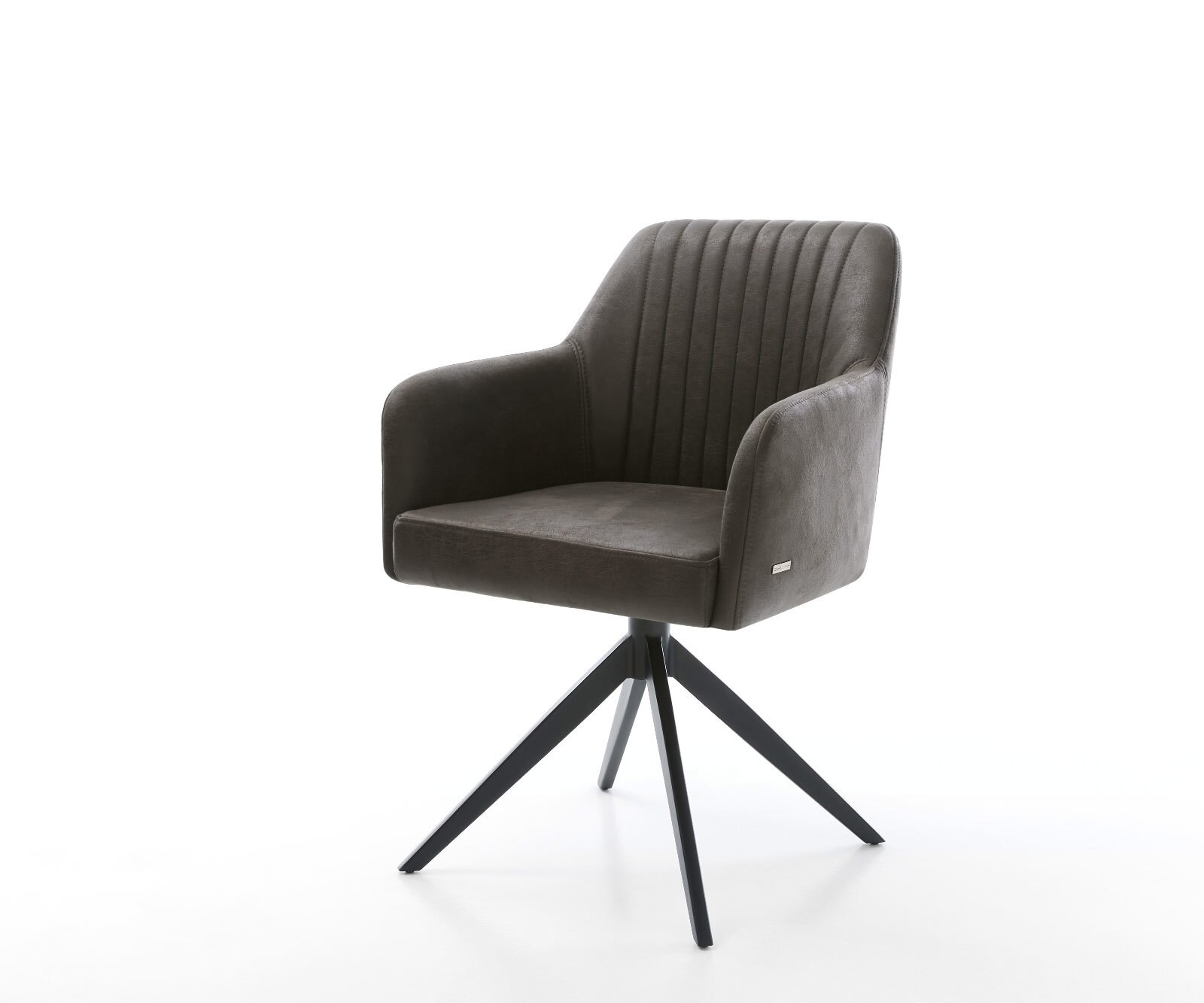 Esszimmerstuhl Greg-Flex Mikrofaser Anthrazit Vintage Kreuzgestell breit Sc günstig online kaufen