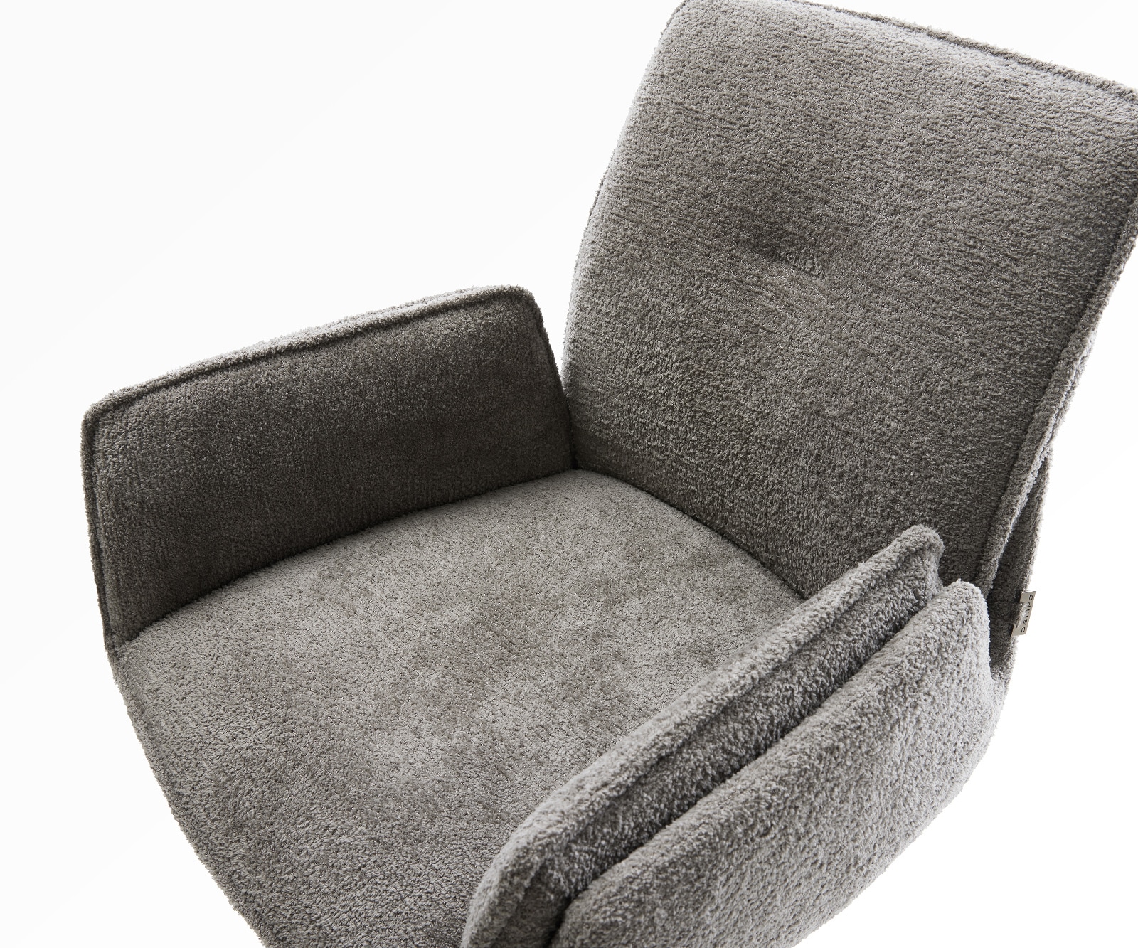 Barstuhl Nela-Flex Bouclé Soft Schlamm Drehfuß höhenverstellbar Metall Weiß 4