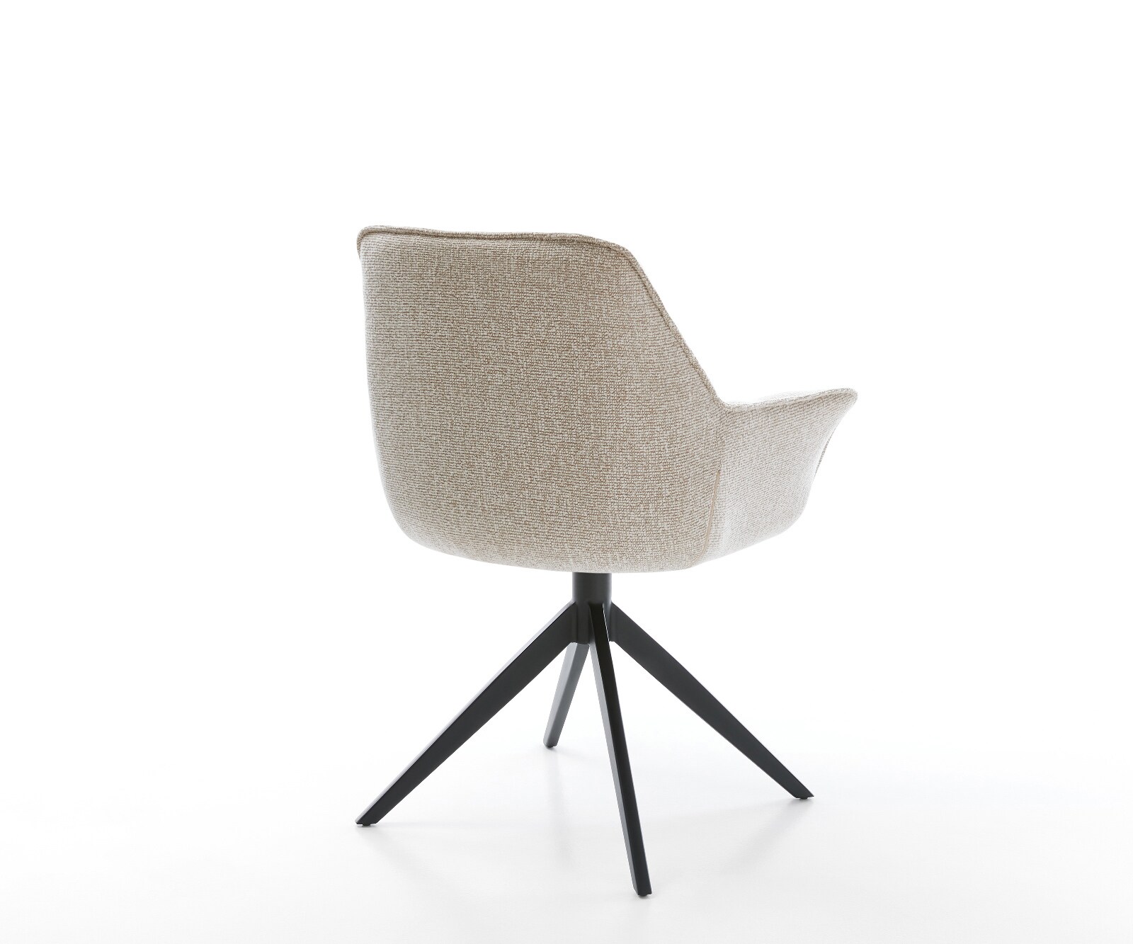 Drehstuhl Kaira-Flex Webstoff Soft Beige Kreuzgestell breit Schwarz 360° drehbar Wippfunktion 4