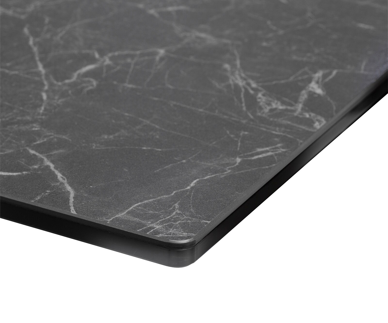 Esstisch Edge 200x100cmKeramik Laminam®Nero Greco Anthrazit Mittelfuß Flachstahl Schwarz 4