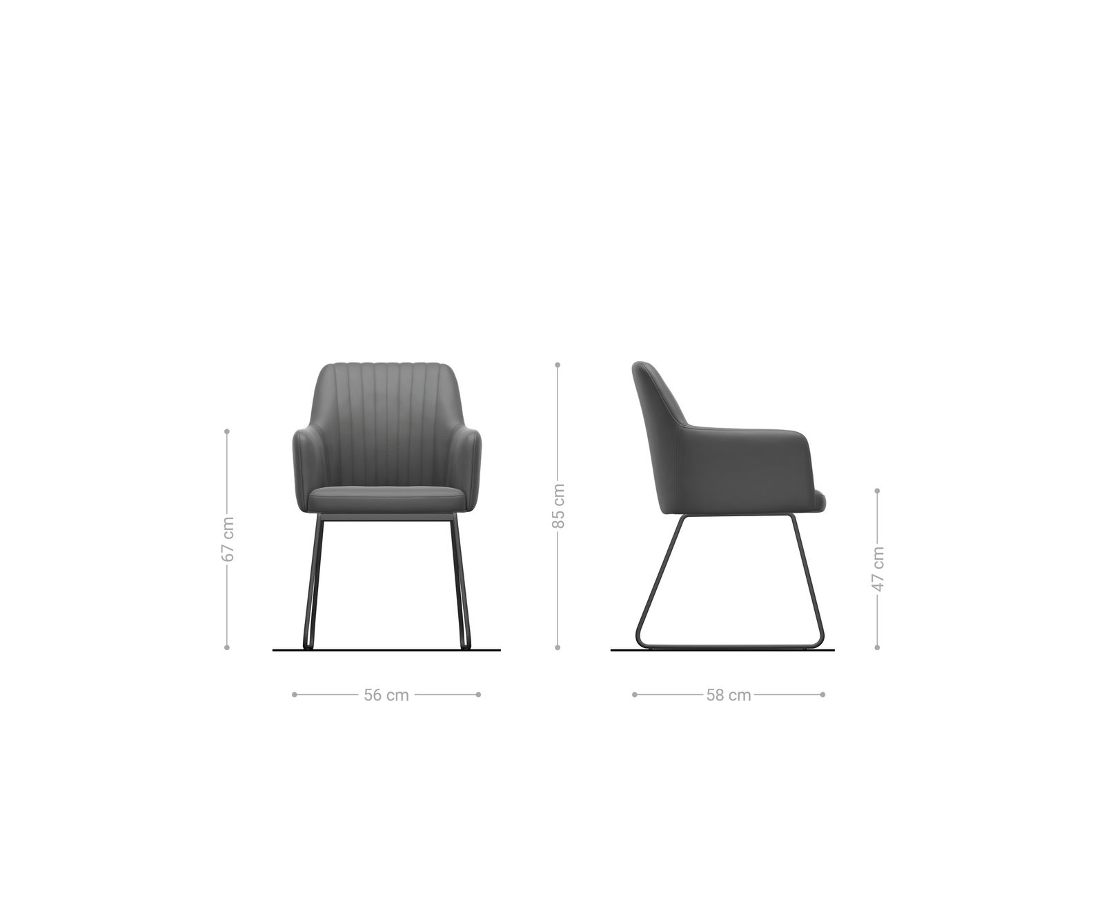 Esszimmerstuhl Greg-Flex Bouclé Soft Schlamm Kufengestell Schwarz Taschenfederkern 6